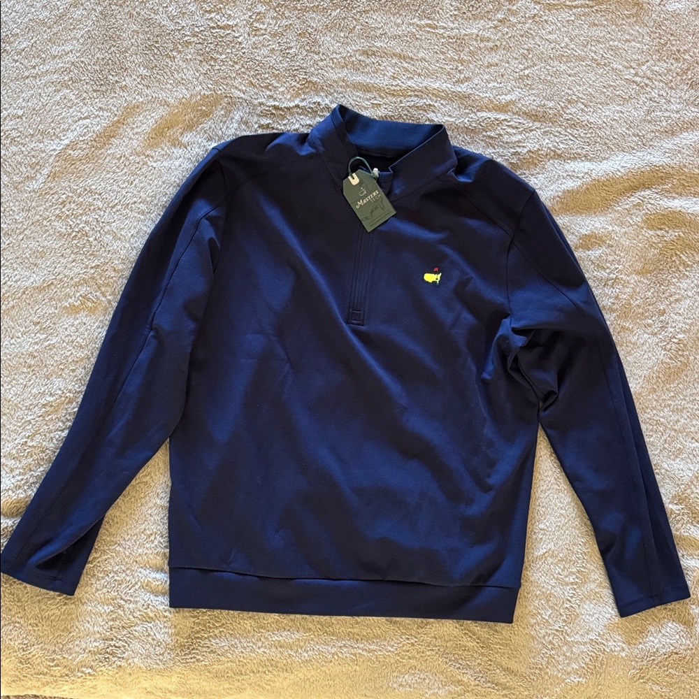 NEW!!  Masters Tech Men's Navy Blue Zip Up Sweater